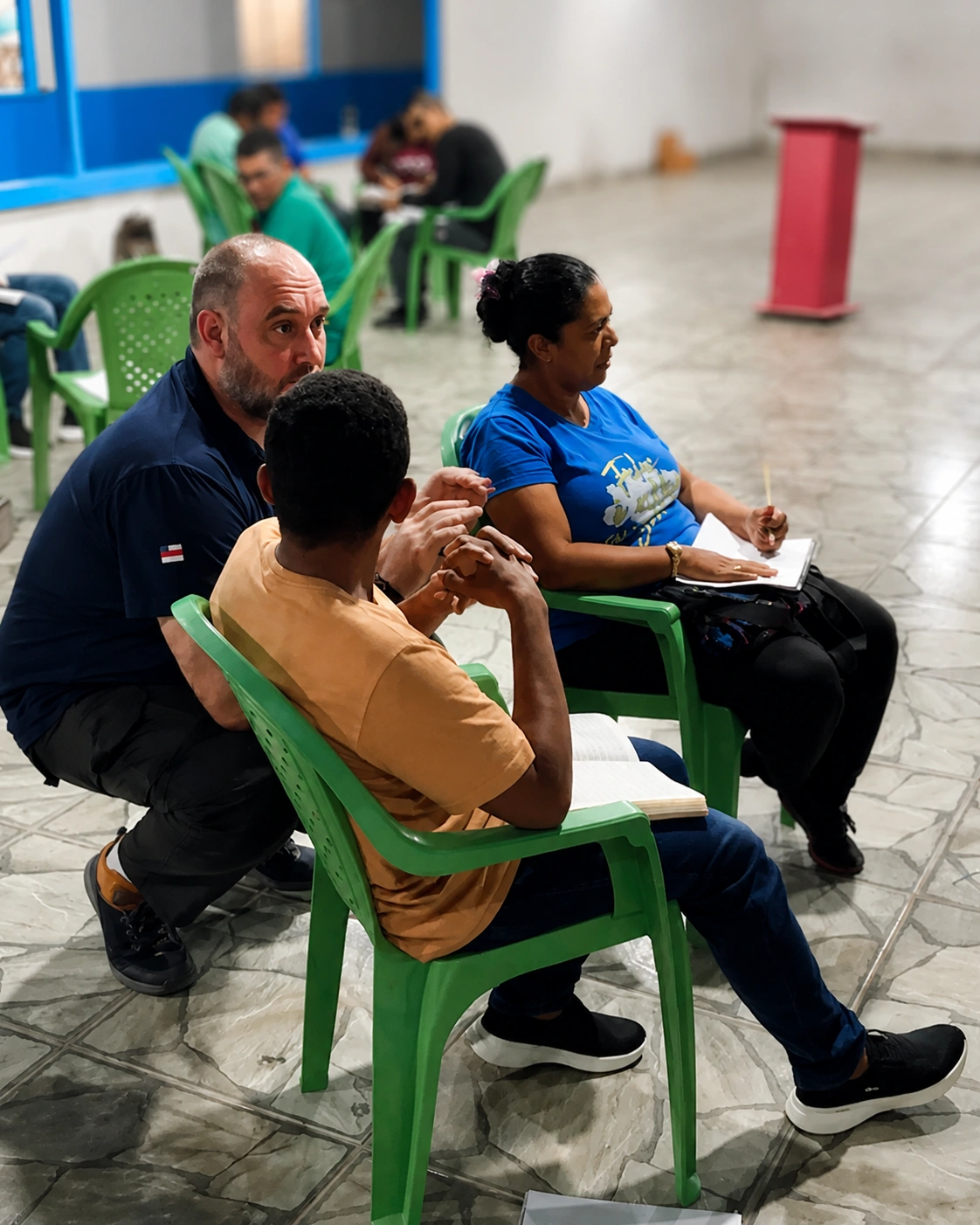 Momento de mentoria individual durante uma capacitação